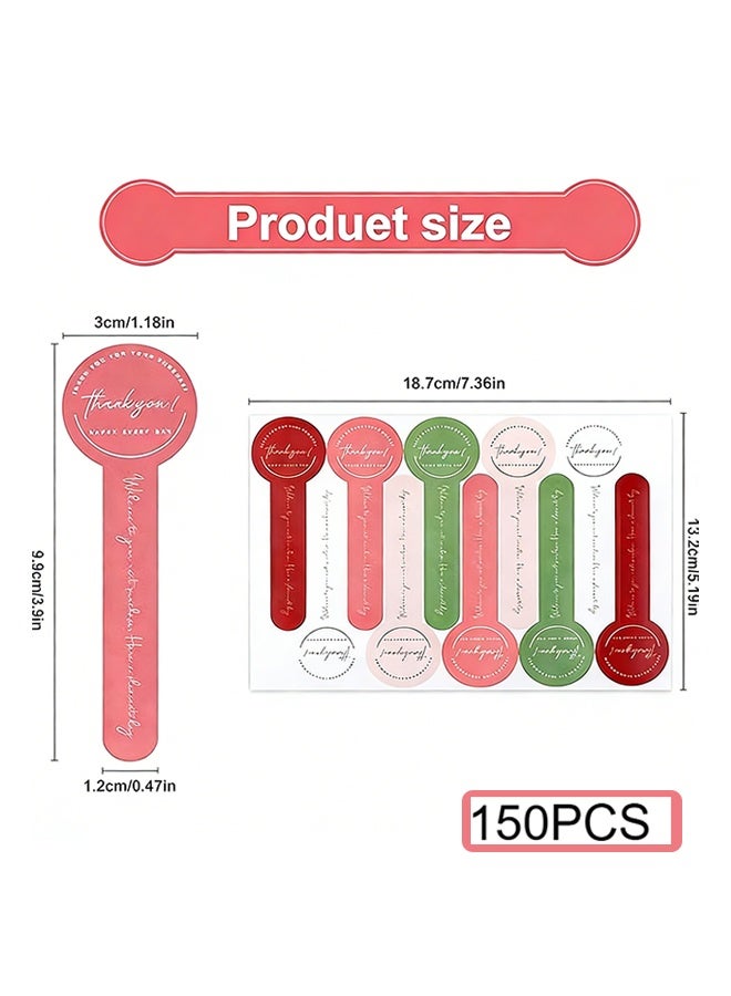 Happy D 150PCS Handmade Food Baking Label Stickers - Long Colorful Sealing Labels for Candy, Bread, and Baked Goods Packaging - Image 3